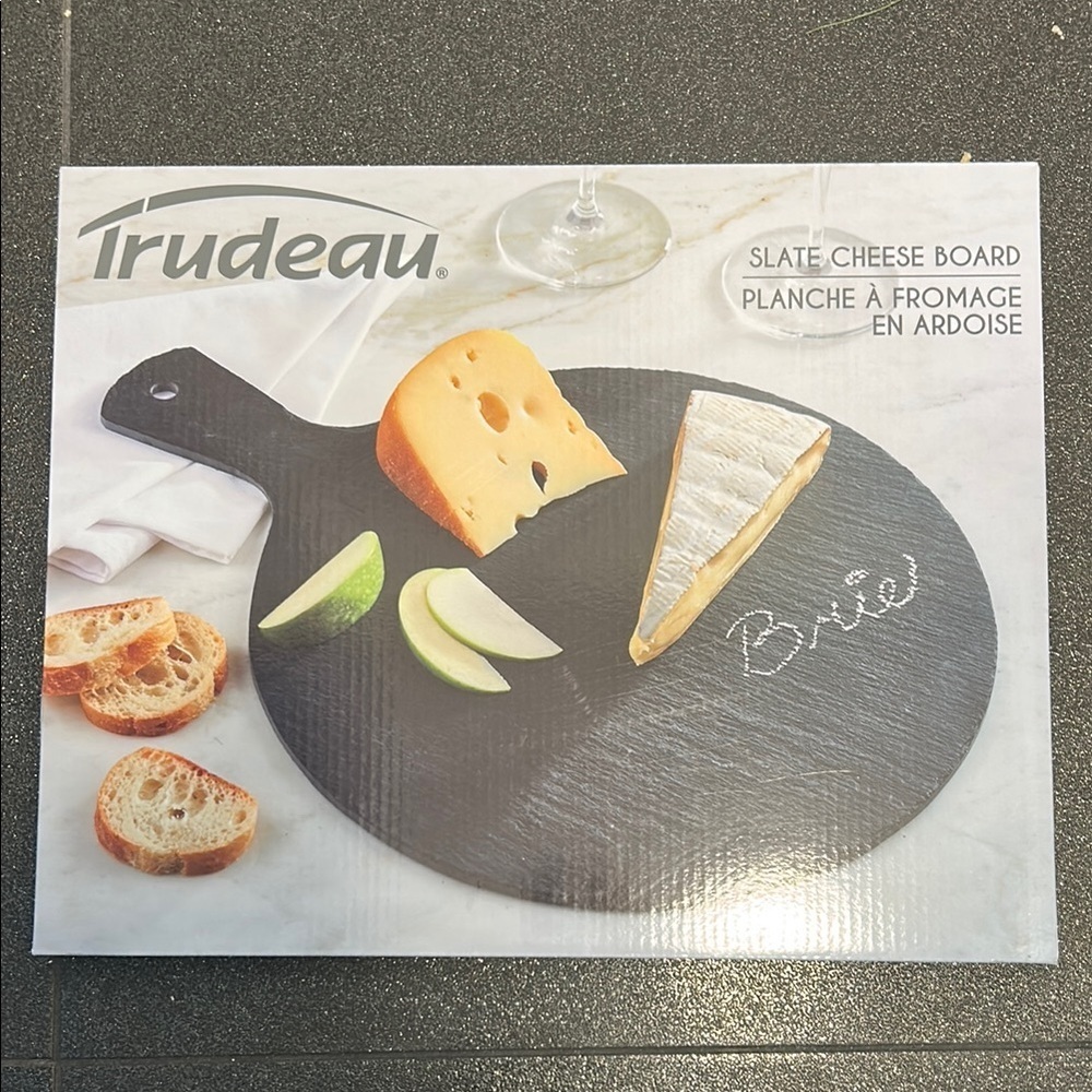 NEW sealed Trudeau Slate Cheese Board 12’’ diameter 30.5 cm